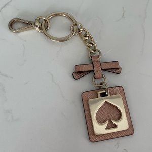 Kate Spade Leather & Gold Logo Keychain